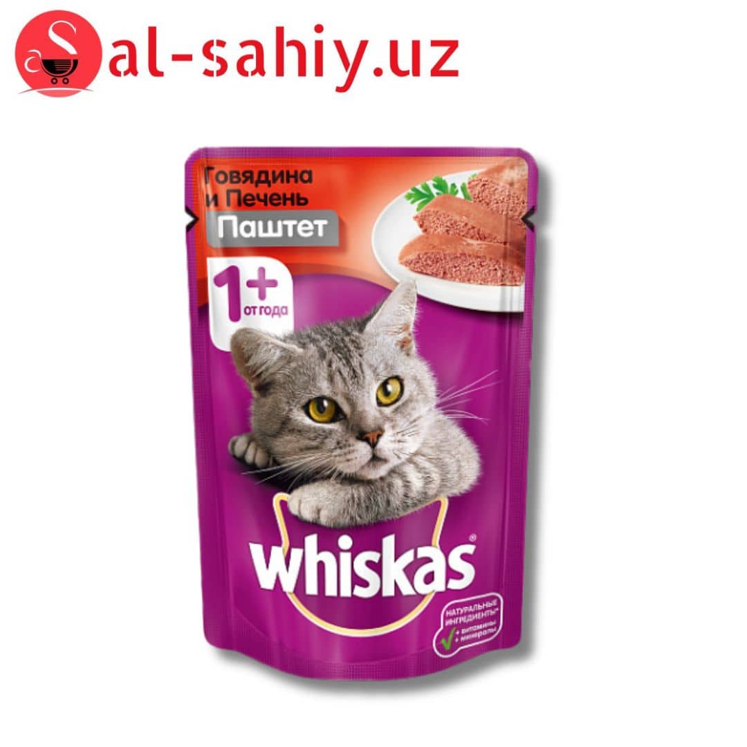Whiskas Говядина и Печень Паштет 85гр 1