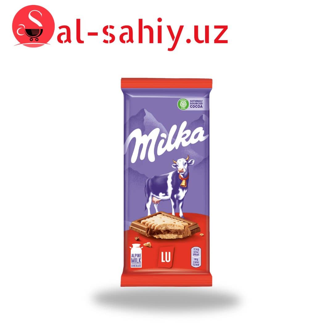 Шoколад "MILKA" Alpene milk chocolate & Lu biscuit 87 г 1