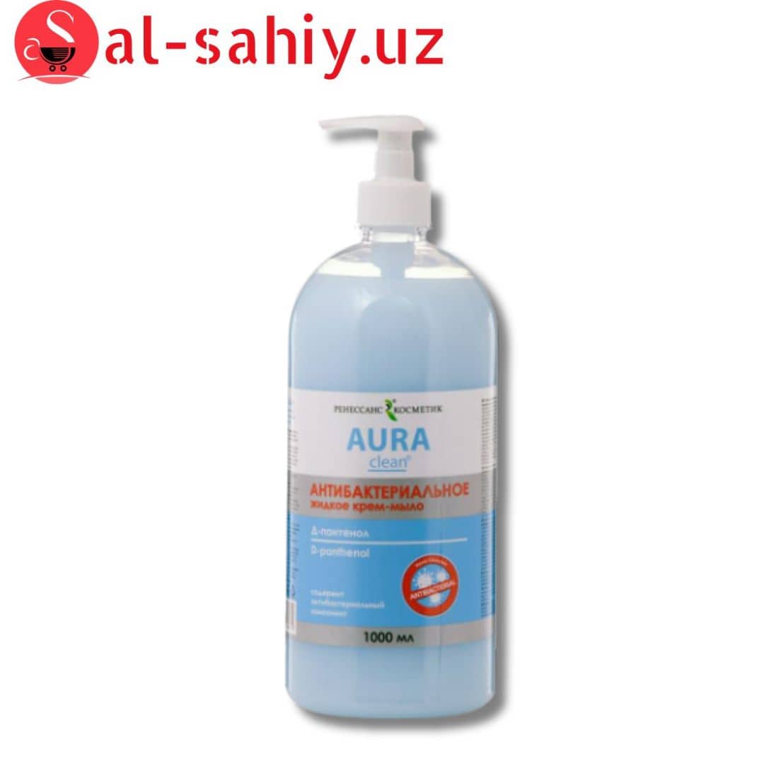 Мыло жидкое Аура Clean антибактериальное Д-пантенол 1,0 л. 1