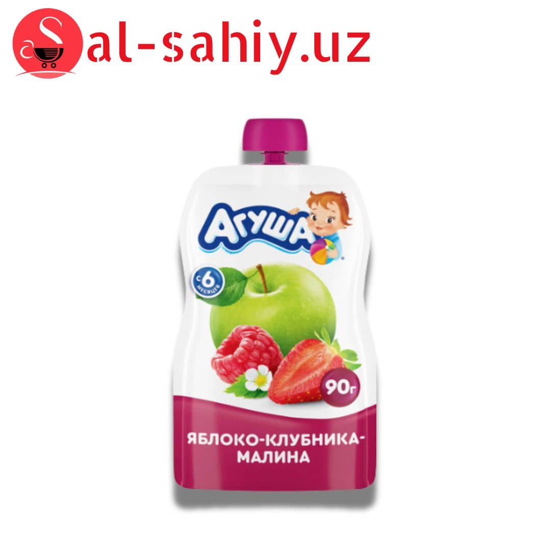 Фруктовое-ягодное пюре "Агуша" "Яблоко-клубника-малина" 90г 1