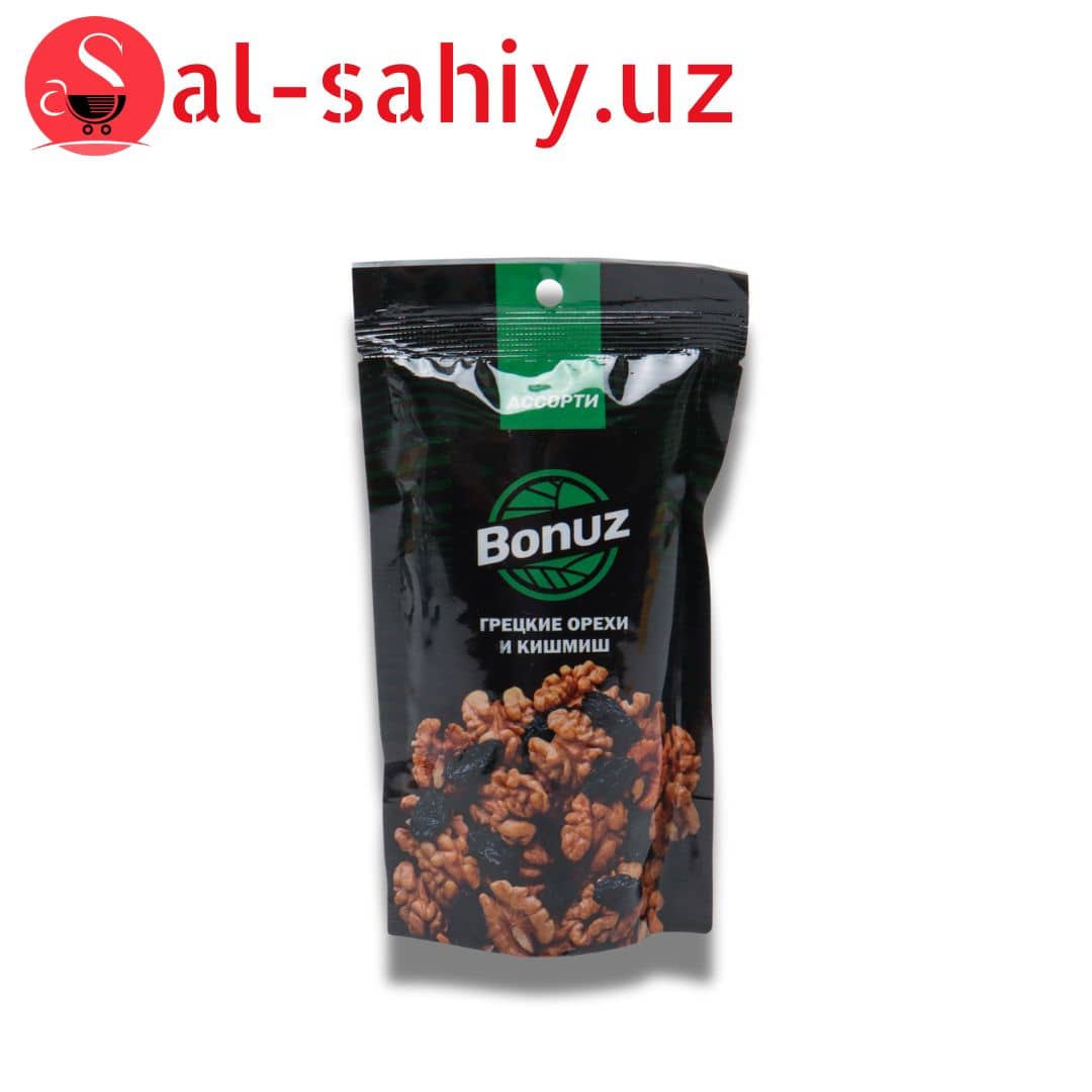 BONUZ Ассорти из Грецкие орехи и кишмиш  60гр 1