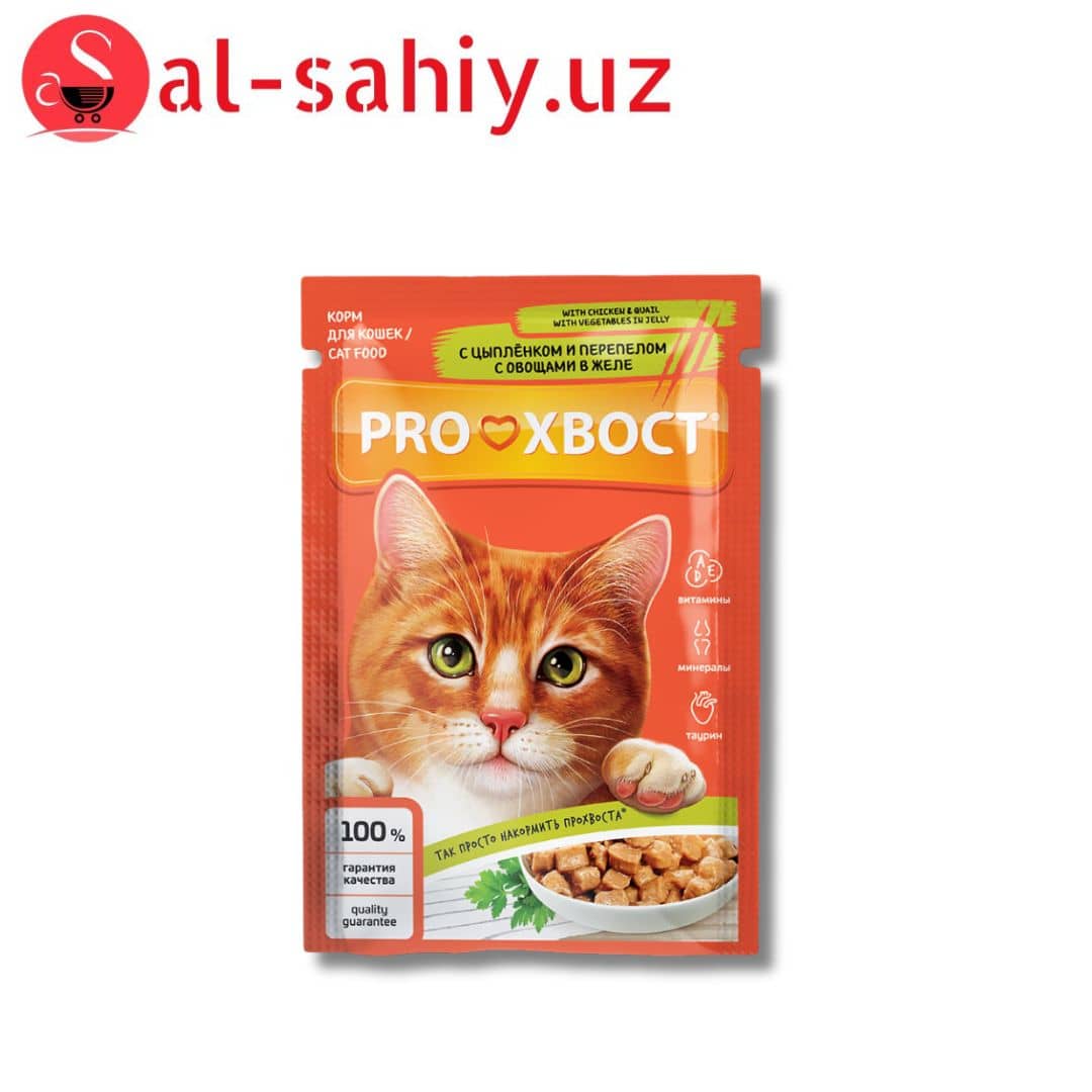 Корм для кошек ProХвост 85 г, с цыплёнком и переп 1