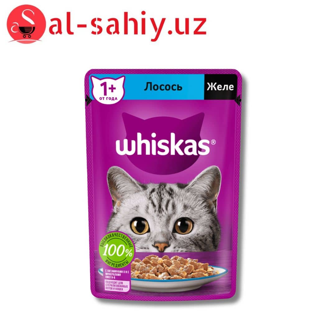 Whiskas Желе Лосось 75гр 1