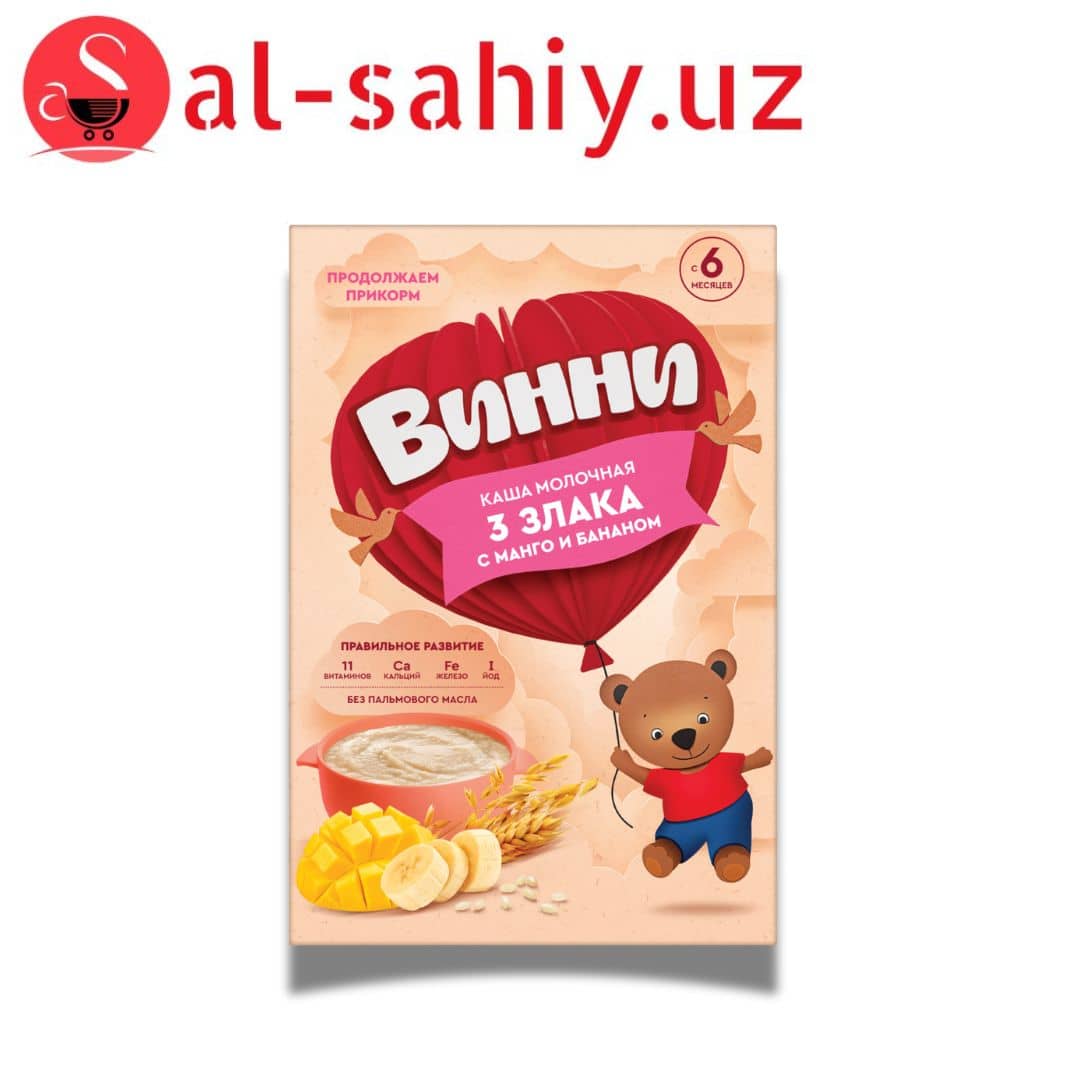 Каша молочная Винни 3 злака с манго и бананом 200гр 1