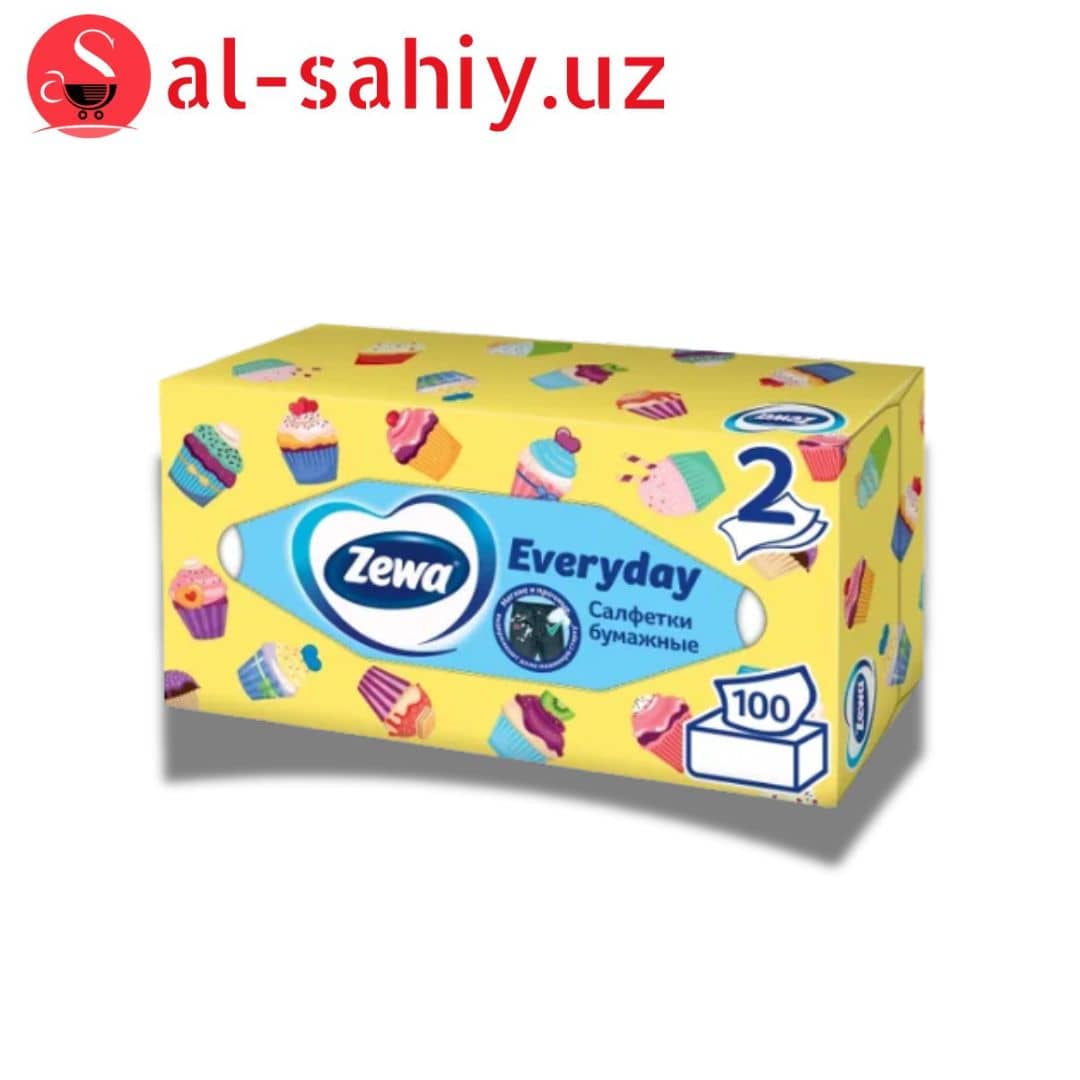 Салфетки коробочные ZEWA Everyday глубые 2сл 1