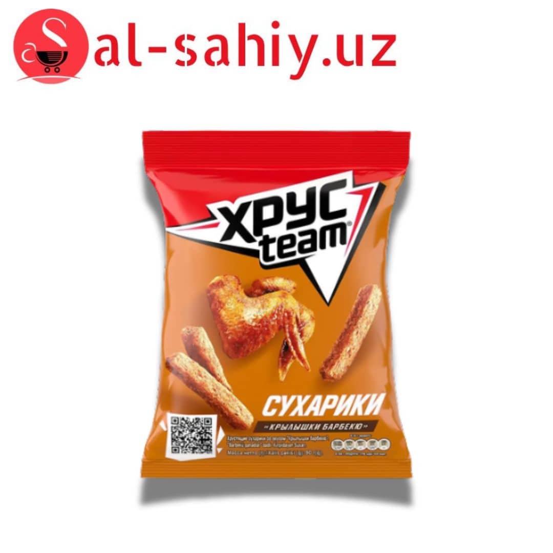 Новый Сухарики  Хруст Team со вкусом крылышки барбекю 95 гр 1