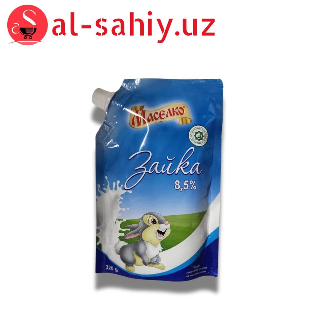 Сгущеное молоко "Зайка" 320 гр 1