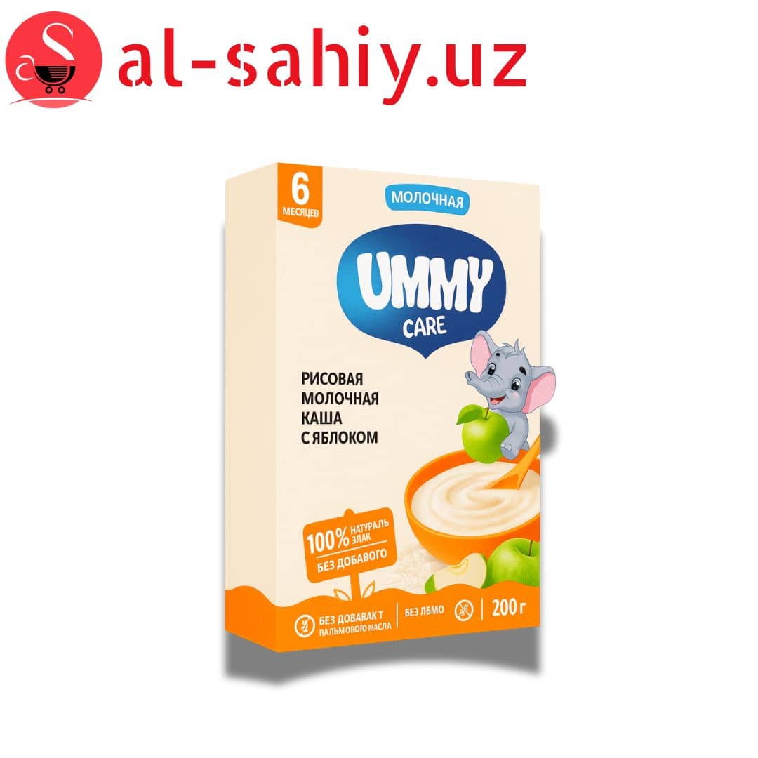 Каша "Ummy care"   рисовая молочная  каша с яблоком  200гр 1