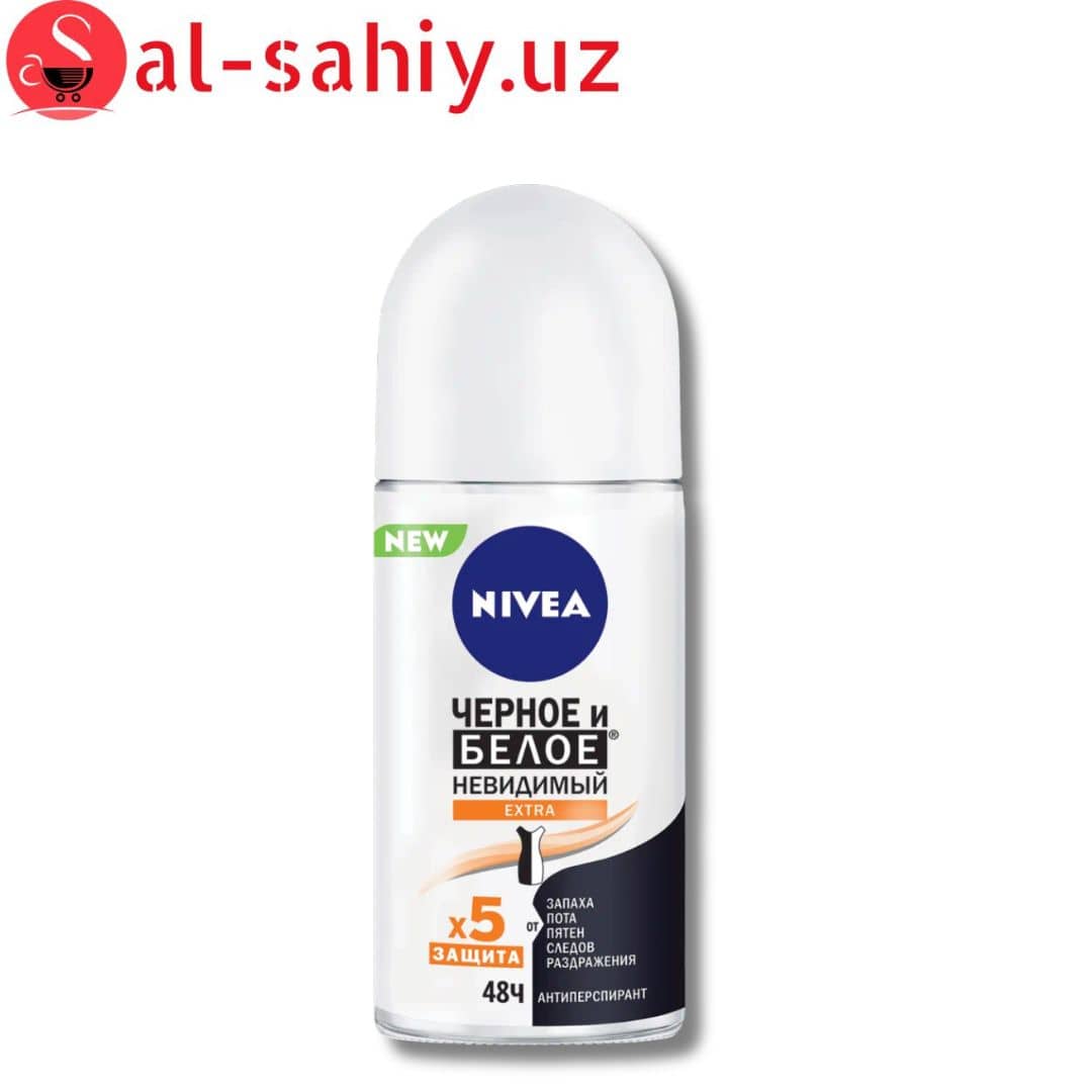 Антиперспирант "NIVEA" ролик для женщин черное и белое экстра 50мл 1