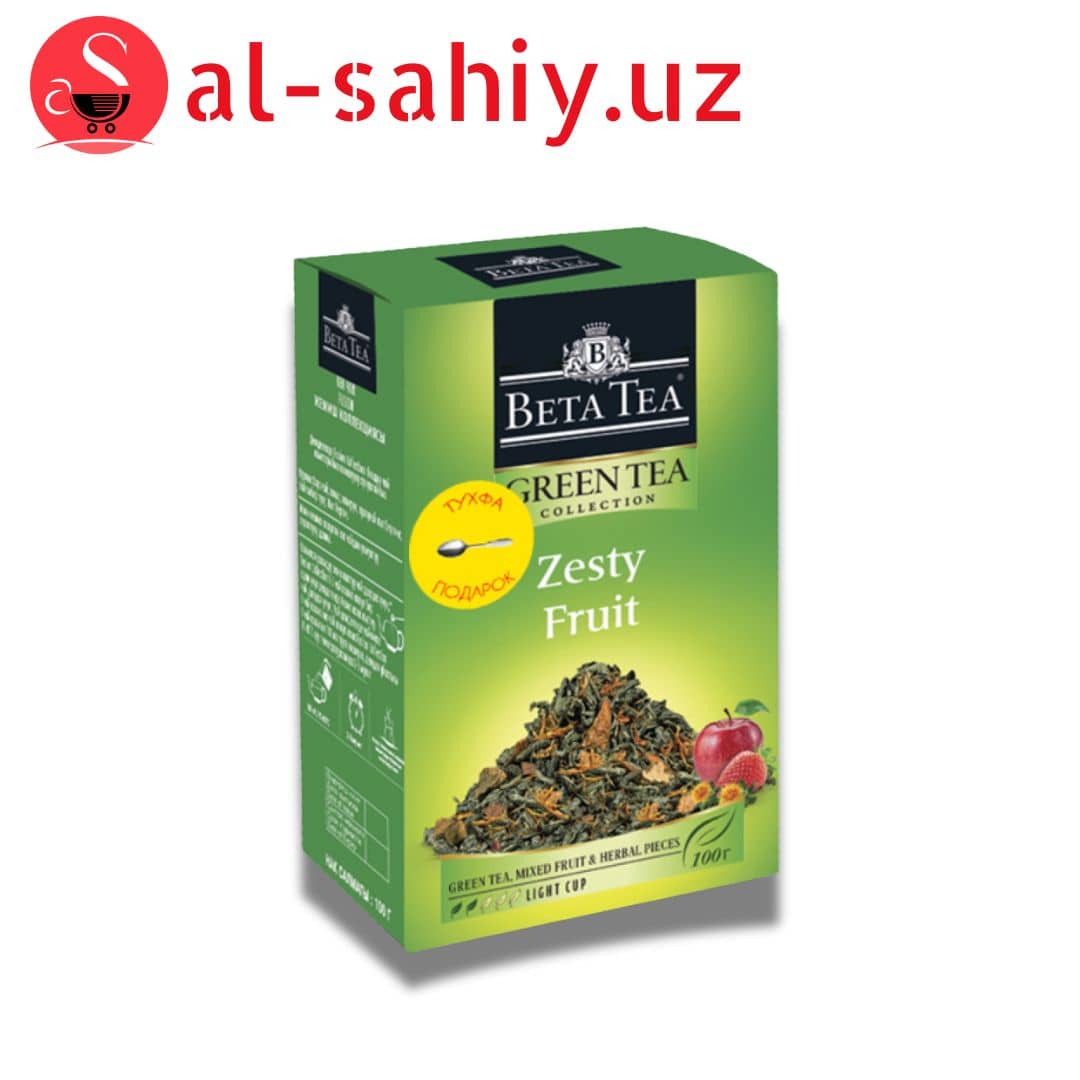 чай "BETA TEA" зел zesty fruit 100гр 1