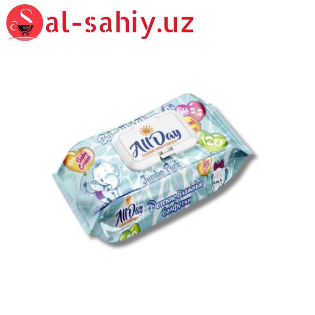 Влажные салфетка All Day Baby Cream 120 шт 1