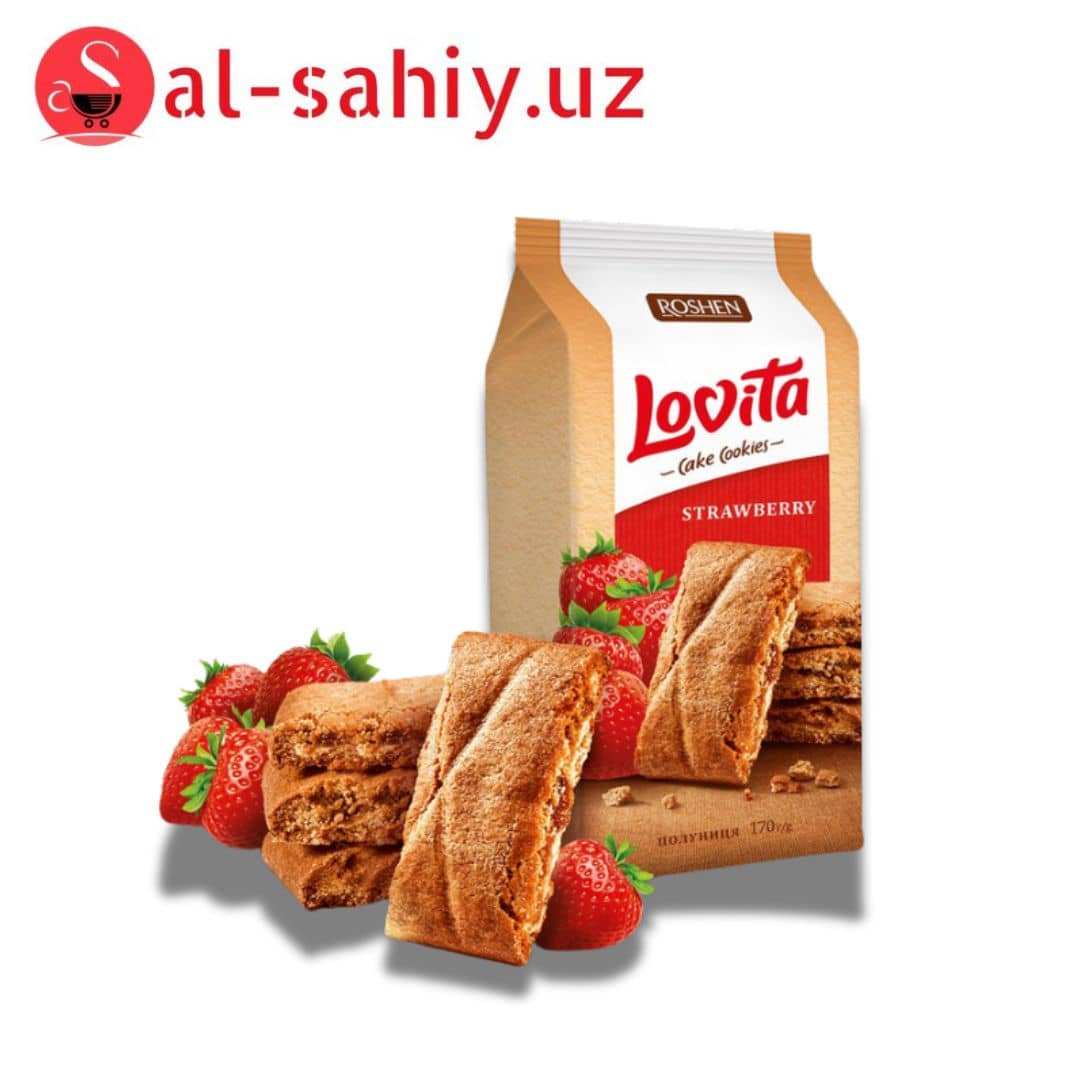 Печенье "ROSHEN" Lovita Strawberry Клубника 168 г 1