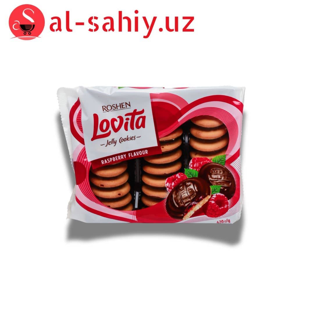 Пeченье сдобное "ROSHEN" Lovita Jelly малина  420гр 1