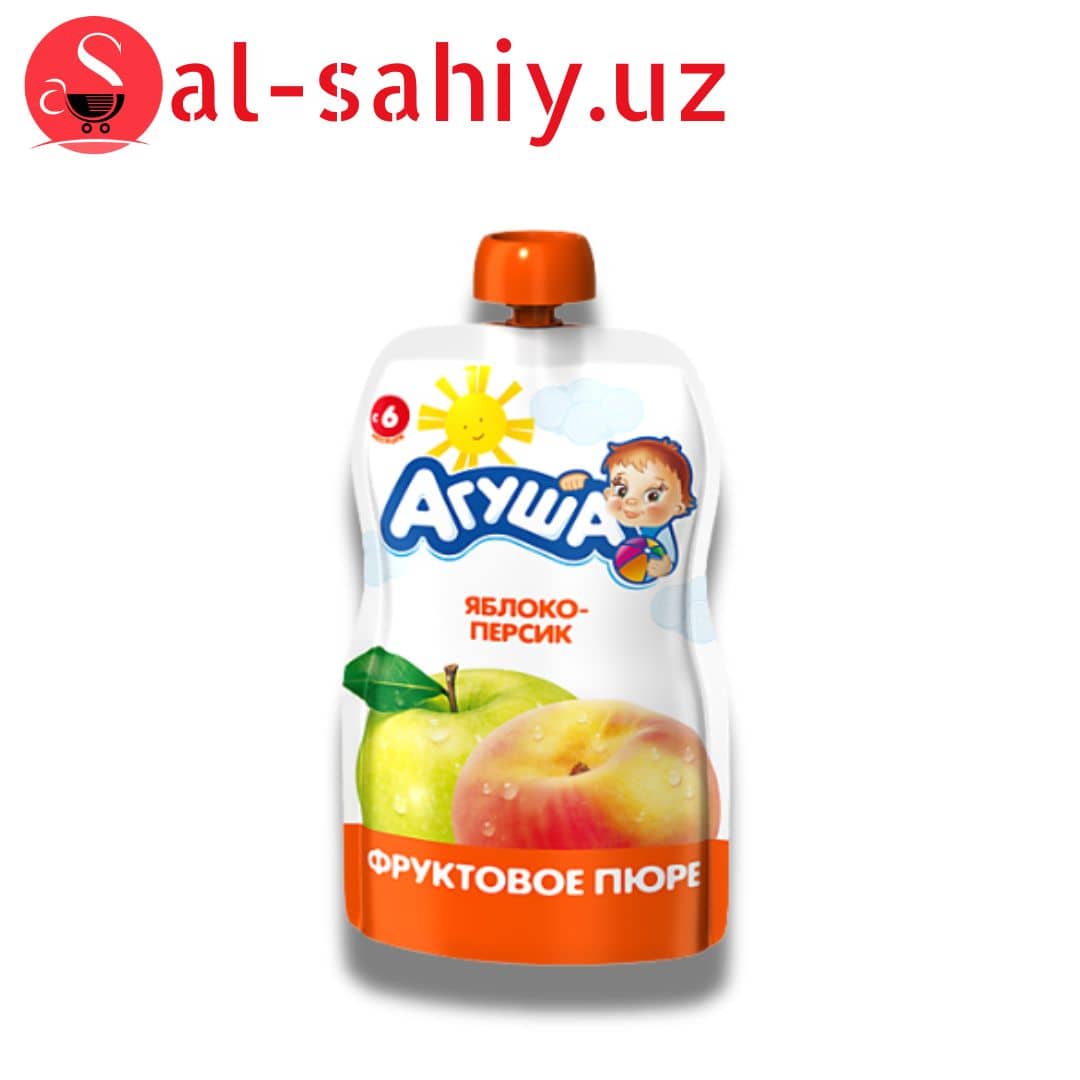 Фруктовое пюре "Агуша" "Яблоко - персик" 90г 1