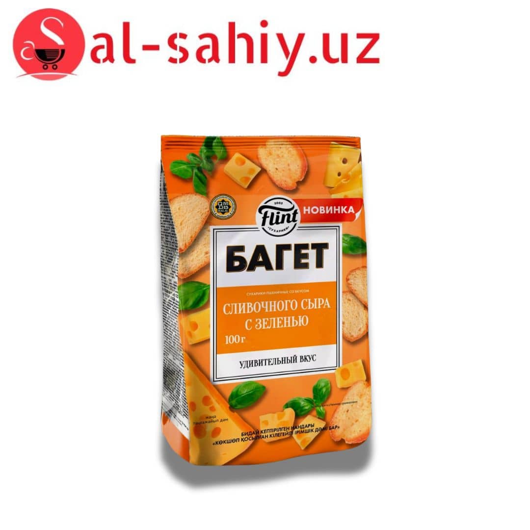 Новый Сухарики FLINT со вкусом Сливочный сыр  100гр 1