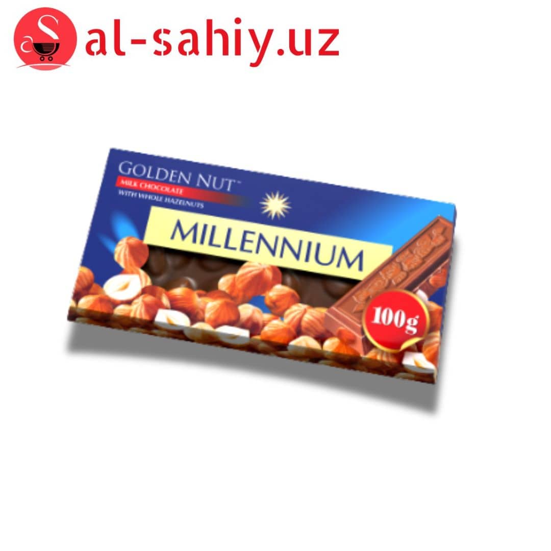 Шоколад  "MILLENNIUM" Gold с лесным орехом и изюмом 100гр 1