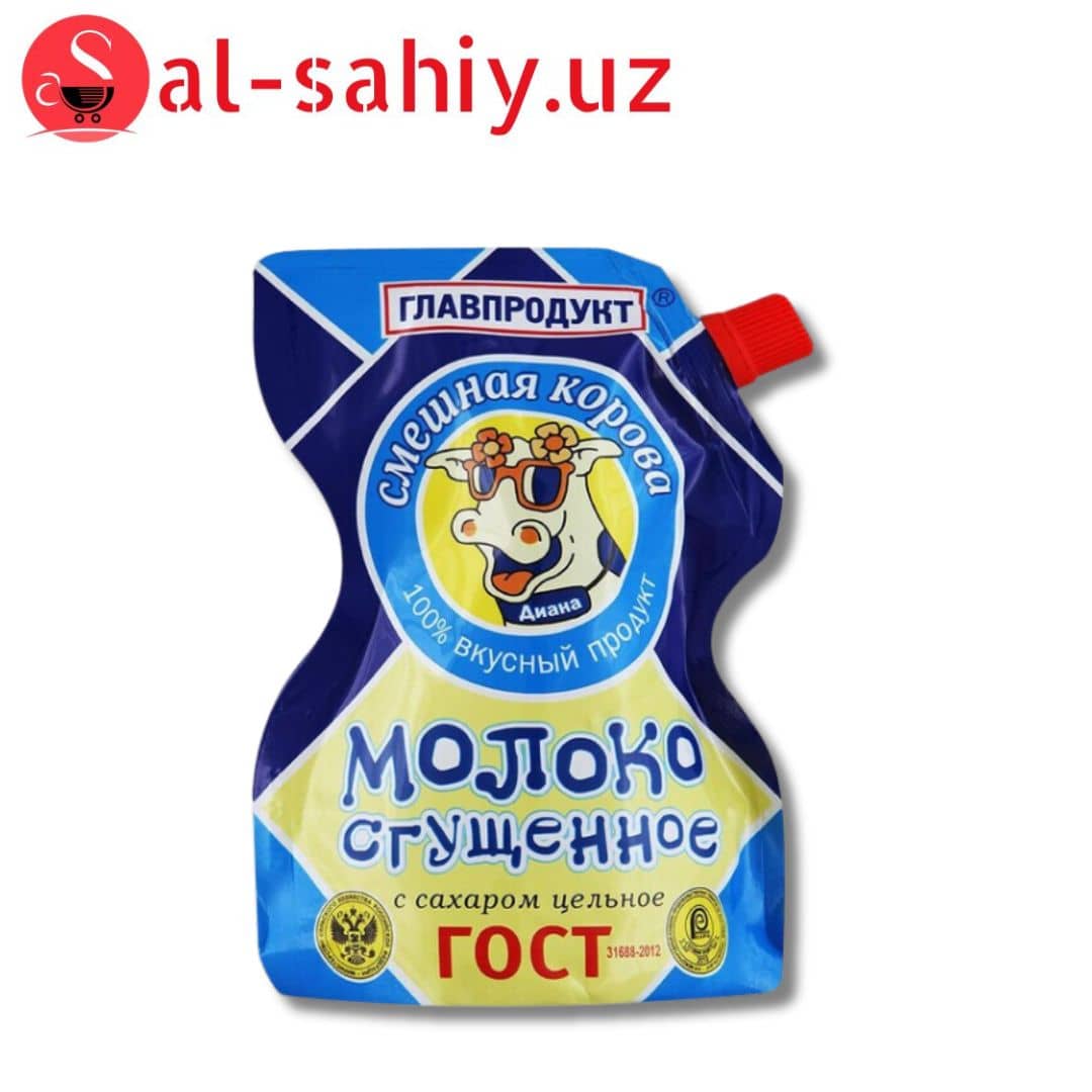 МОЛОКО СГУЩЕННОЕ ГЛАВПРОДУКТ СМЕШНАЯ КОРОВА ДИАНА ЦЕЛЬНОЕ С САХАРОМ, 250 Г 1