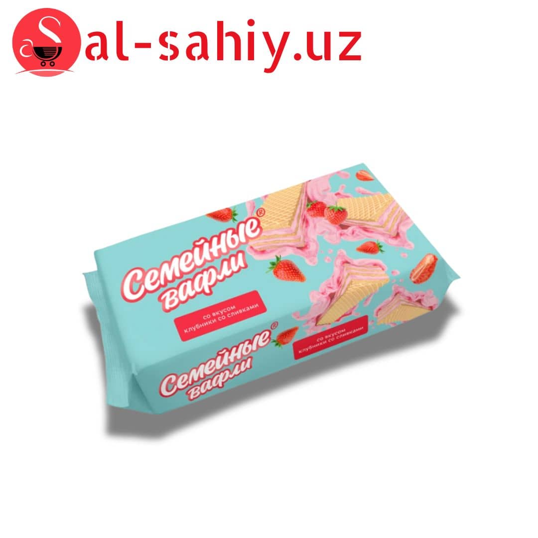 Семейные вафли со вкусам  клубника 240 гр 1