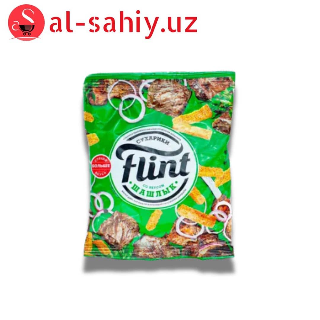 Новый Сухарики FLINT со вкусом шашлыка  100гр 1