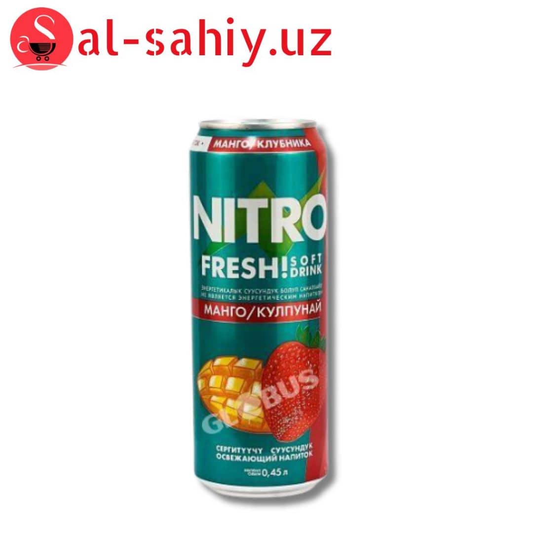 Энергетический газированный напиток NITRO Манго-клубника 0,5л 1