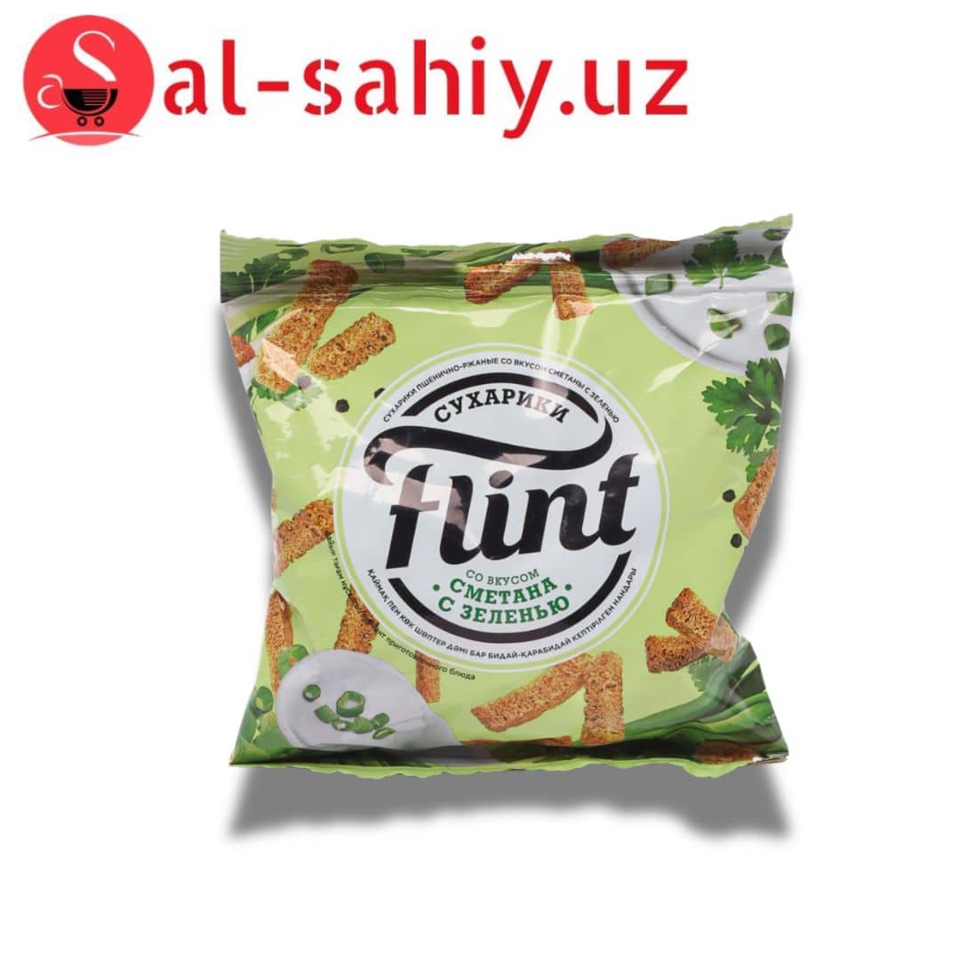 Новый Сухарики FLINT со вкусом сметаны с зеленью  60гр 1