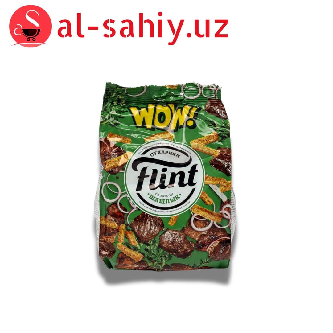 Новый Сухарики FLINT со вкусом шашлык  190гр 1
