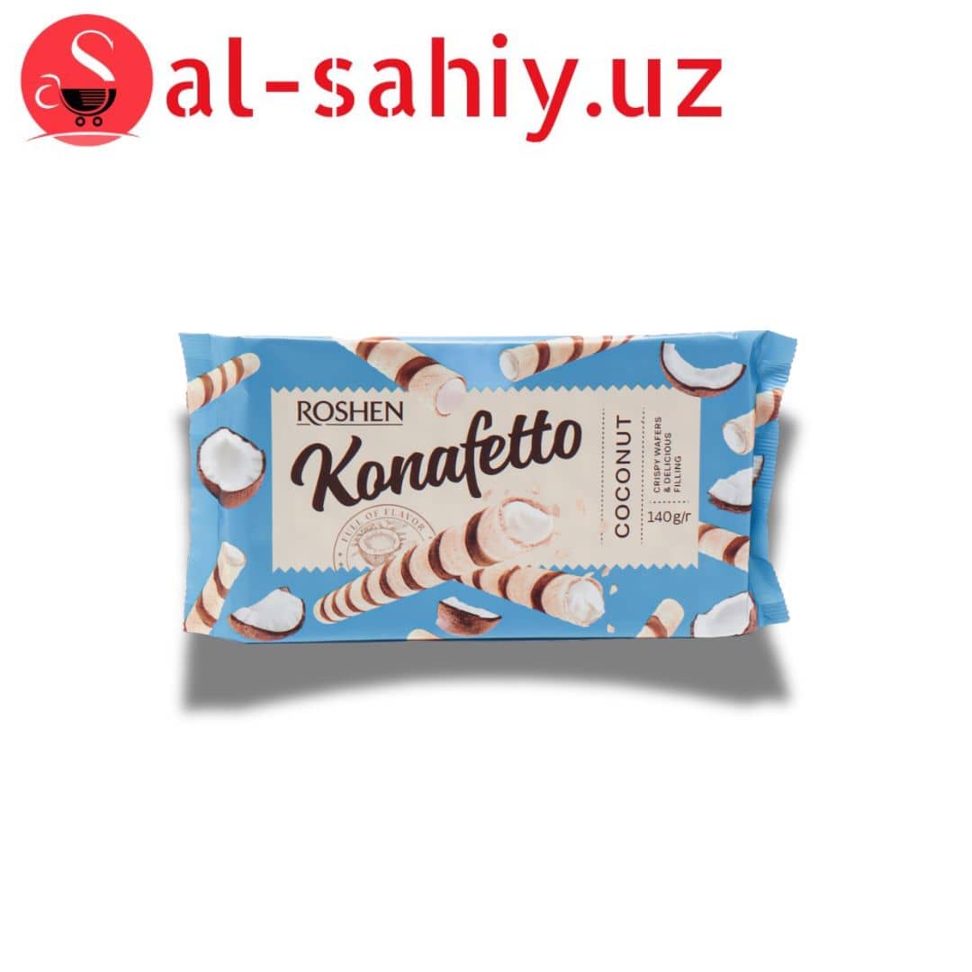 Вафельные трубочки "ROSHEN" Konafetto с Кокосовой начинкой 140гр/ 15шт 1