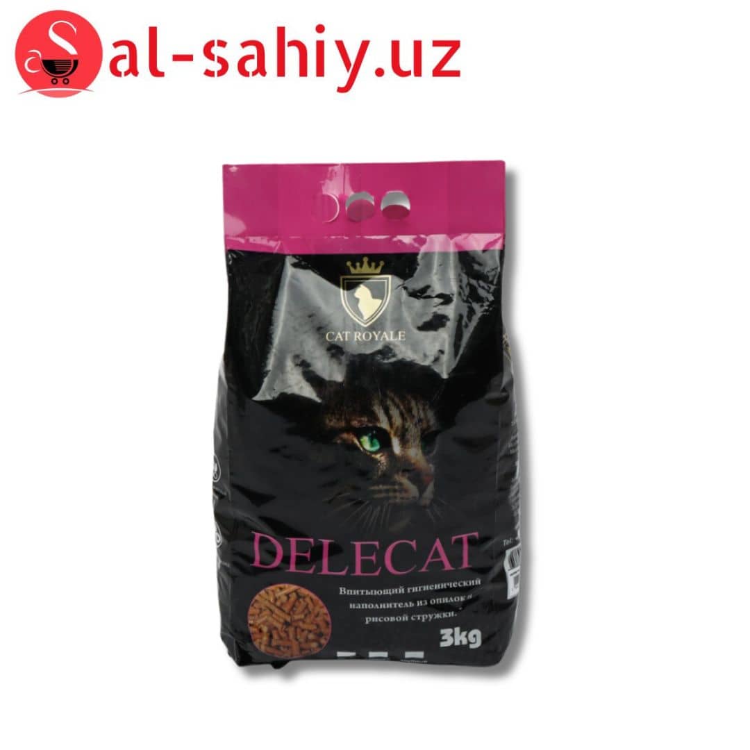 Наполнитель из опилок и рисовой стружки "Delecat" 3кг 1
