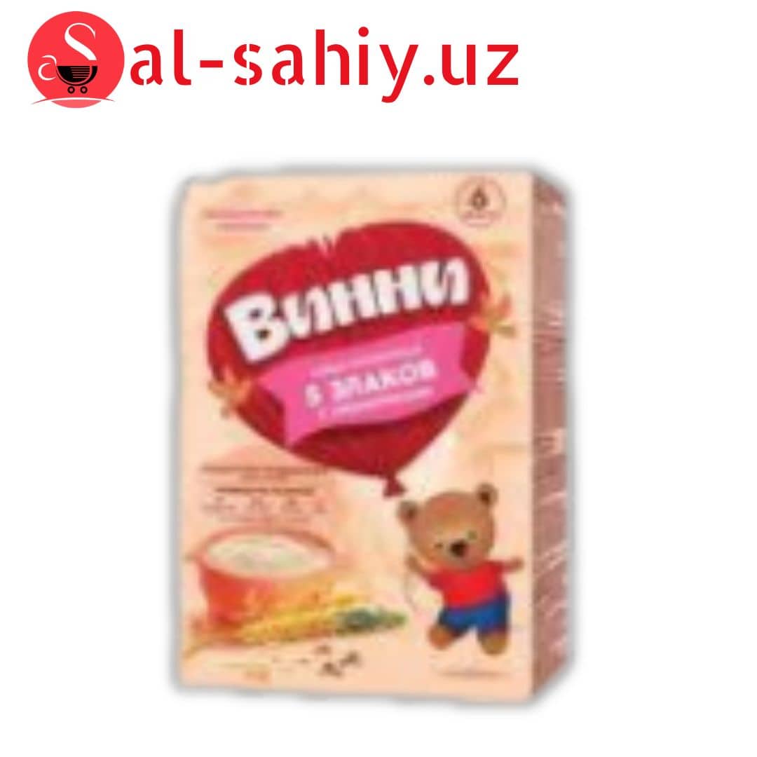 Каша молочная Винни 5 злаков с яблоком и малиной, 6 мес., 200 гр. 1