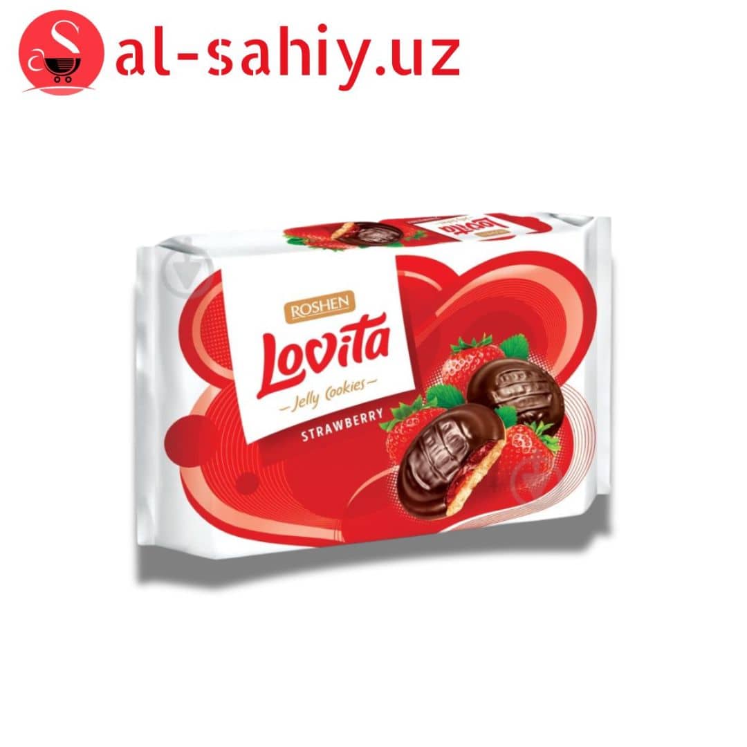 Печенье сдобное "ROSHEN" Lovita Jelly какао+ вишня 420гр 1