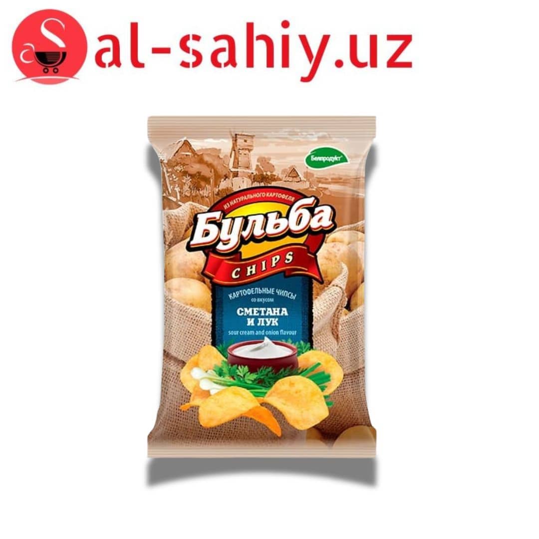 Чипсы БУЛЬБА chips со вк. сметаны и лука 75гр 1