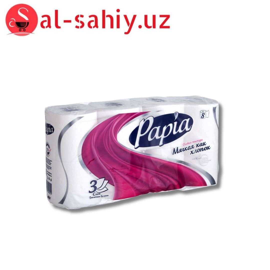 Туалетная Бумага PAPIA EXOTIC 3X СЛОЙ 8шт в пачке Ч24 HAYAT 1