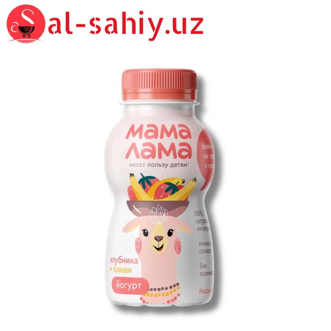Йогурт Мама-Лама с Клубникой и банаом  200гр 1