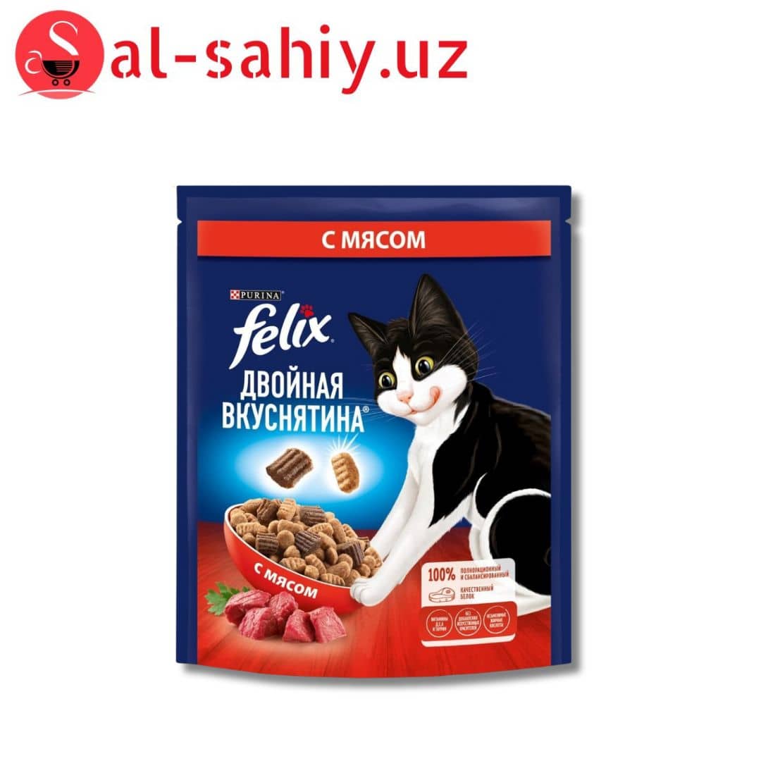 Felix Двойная вкуснятина сухой корм для взрослых кошек с мясом - 200 г 1