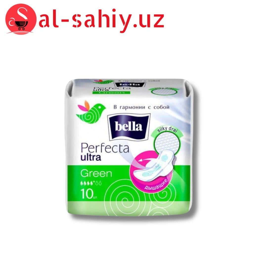 Прокладки ж/впит многосл. фикс клеев слоем Bella Perfecta Ultra Green 10шт 1