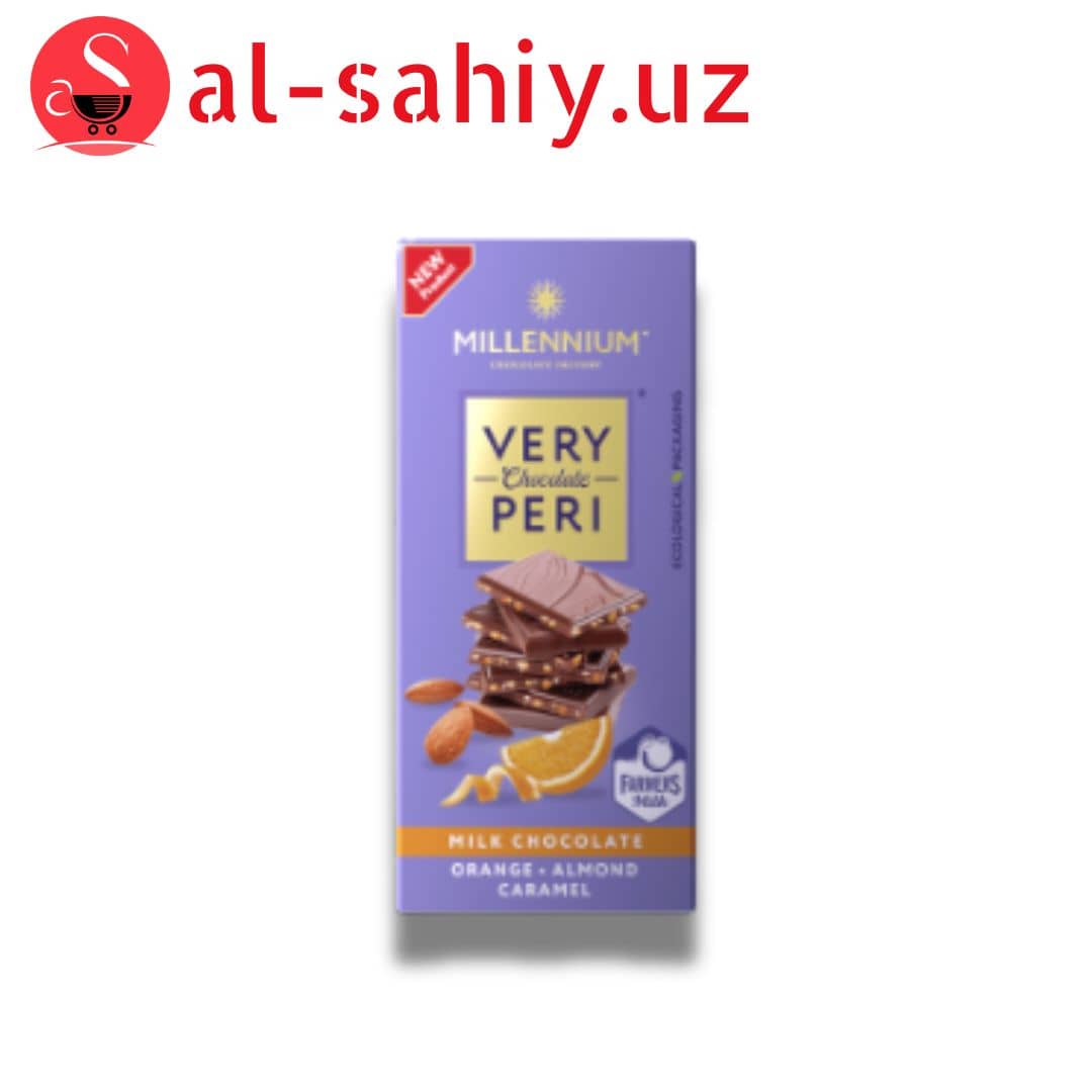 Шоколад молочный Millennium Very Peri с миндалем карамелью и апельсиновой цедрой 85г 1