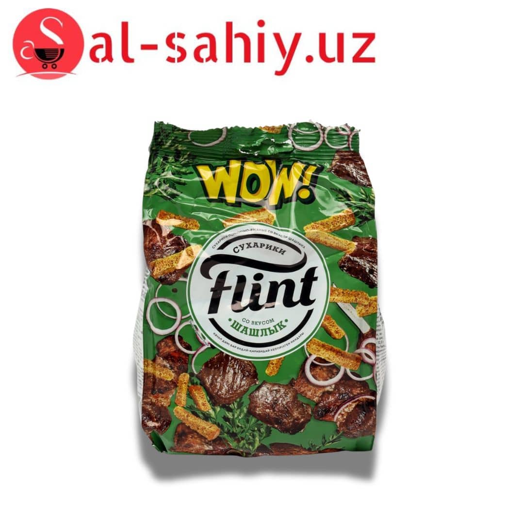 Новый Сухарики FLINT со вкусом шашлык  190гр 1