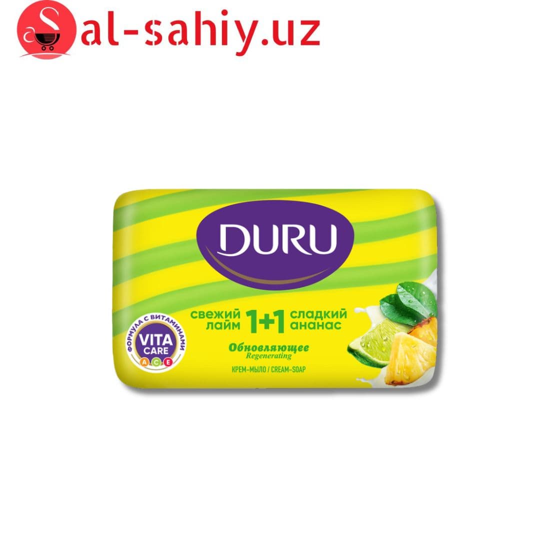 Мыло DURU 1+1 Свежий лайм & Сладкий ананас 80г