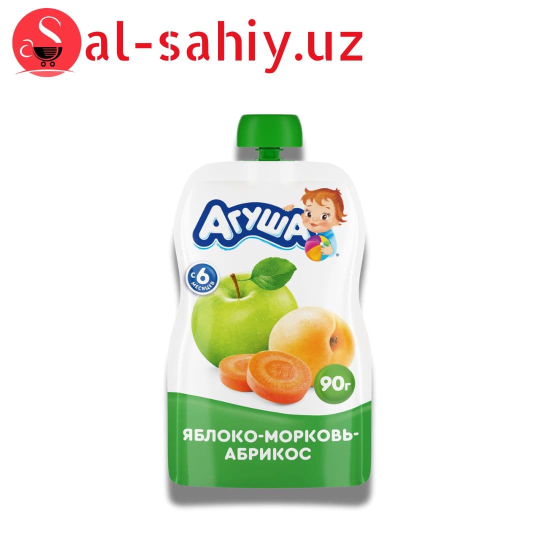 Пюре фруктовое Агуша Яблоко-Морковь-Абрикос 90г
