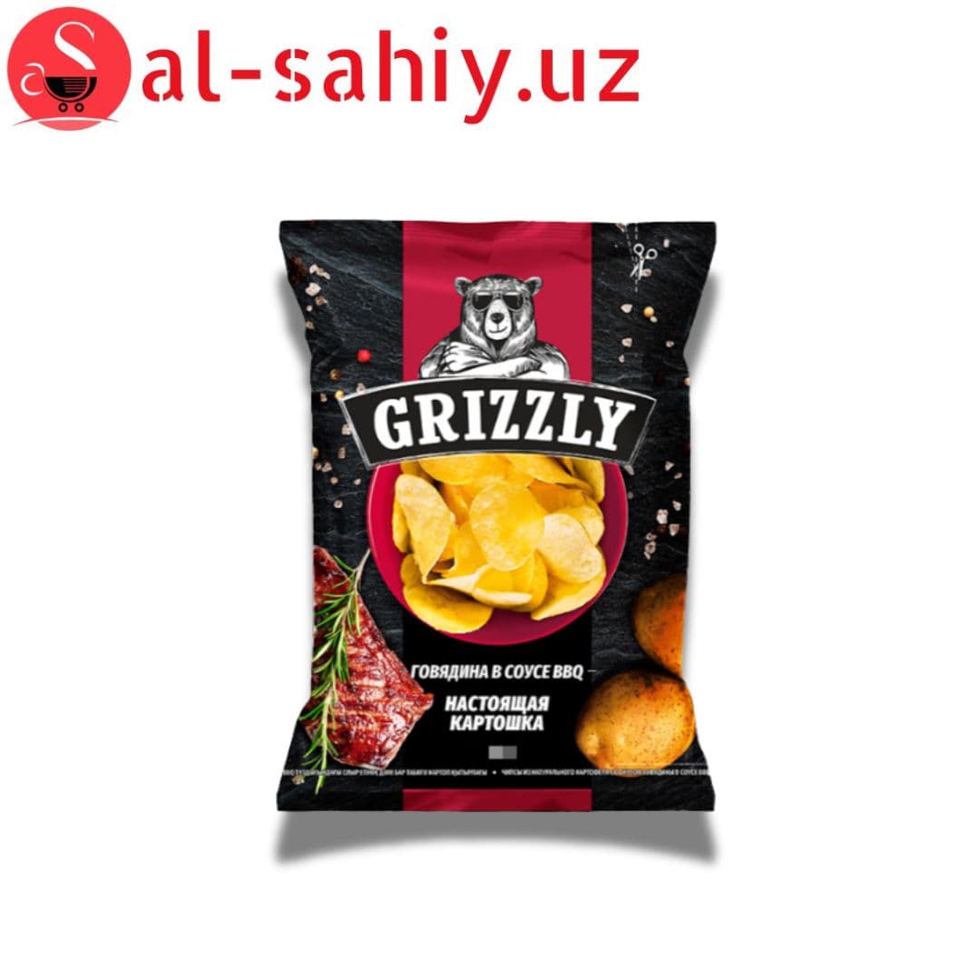 Новый  Чипсы Grizzly со вкусом говядины в соусе   110гр