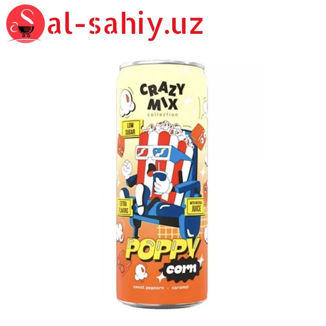 Напиток безалкогольный "CRAZY MIX"  Poppy corn  0,33л