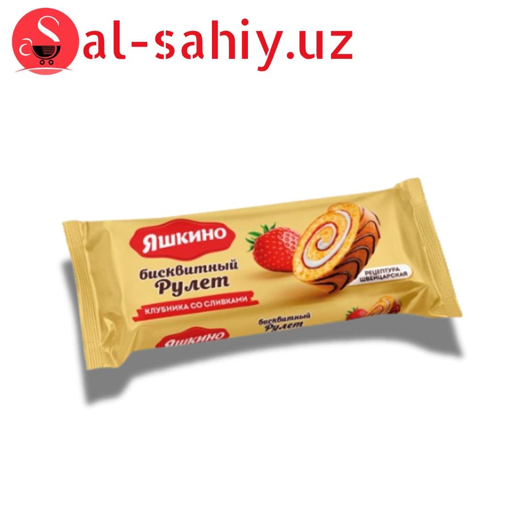 Рулет бисквитный с клубничной начинкой