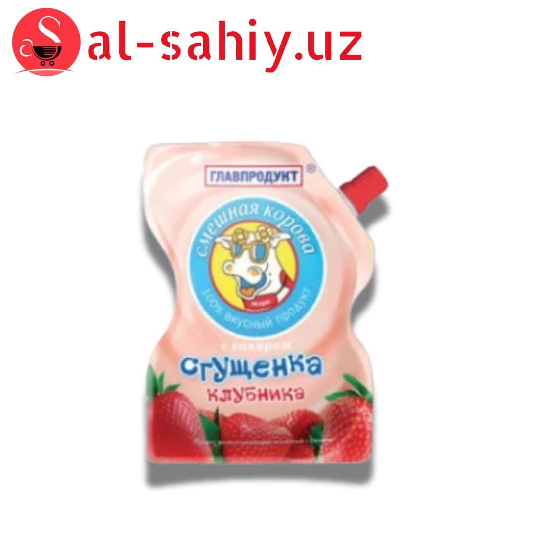 Сгущенка "Смешная корова" клубника 250гр - Штрих-код: 4606180010639