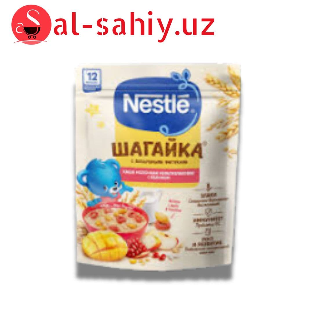 Каша молочная "Nestle"  мультизлаковая с яблоком земляникой и персиком с 12 мес 190 гр
