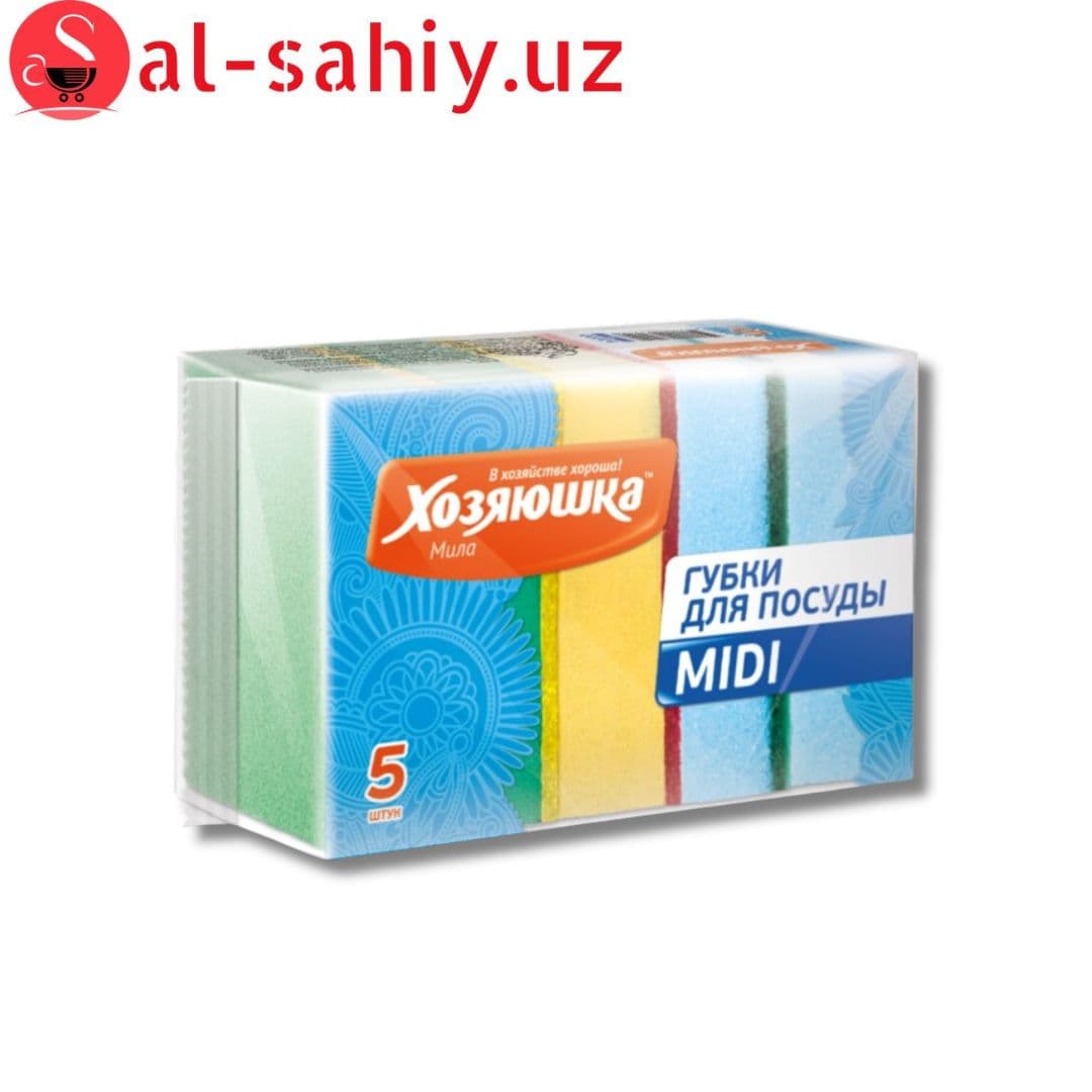 Губка для посуды Хозяюшка Мила Мidi 5шт