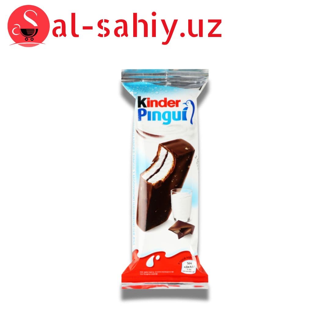 ПИРОЖНОЕ БИСКВИТНОЕ В ТЕМНОМ ШОКОЛАДЕ С МОЛОЧНОЙ НАЧИНКОЙ PINGUI KINDER М/У 30Г