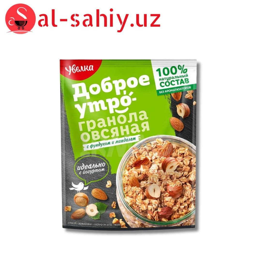 Гранола овсяная 40г пакет с фундуком и миндалем