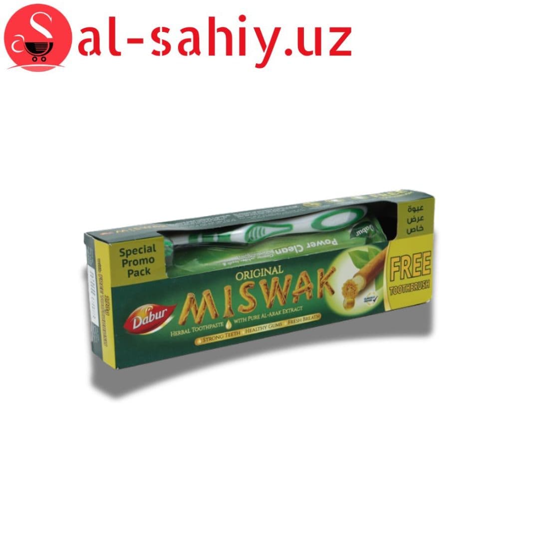 Зубная паста MISWAK & Зубная щётка (Dabur Fresh Gel) 190мл