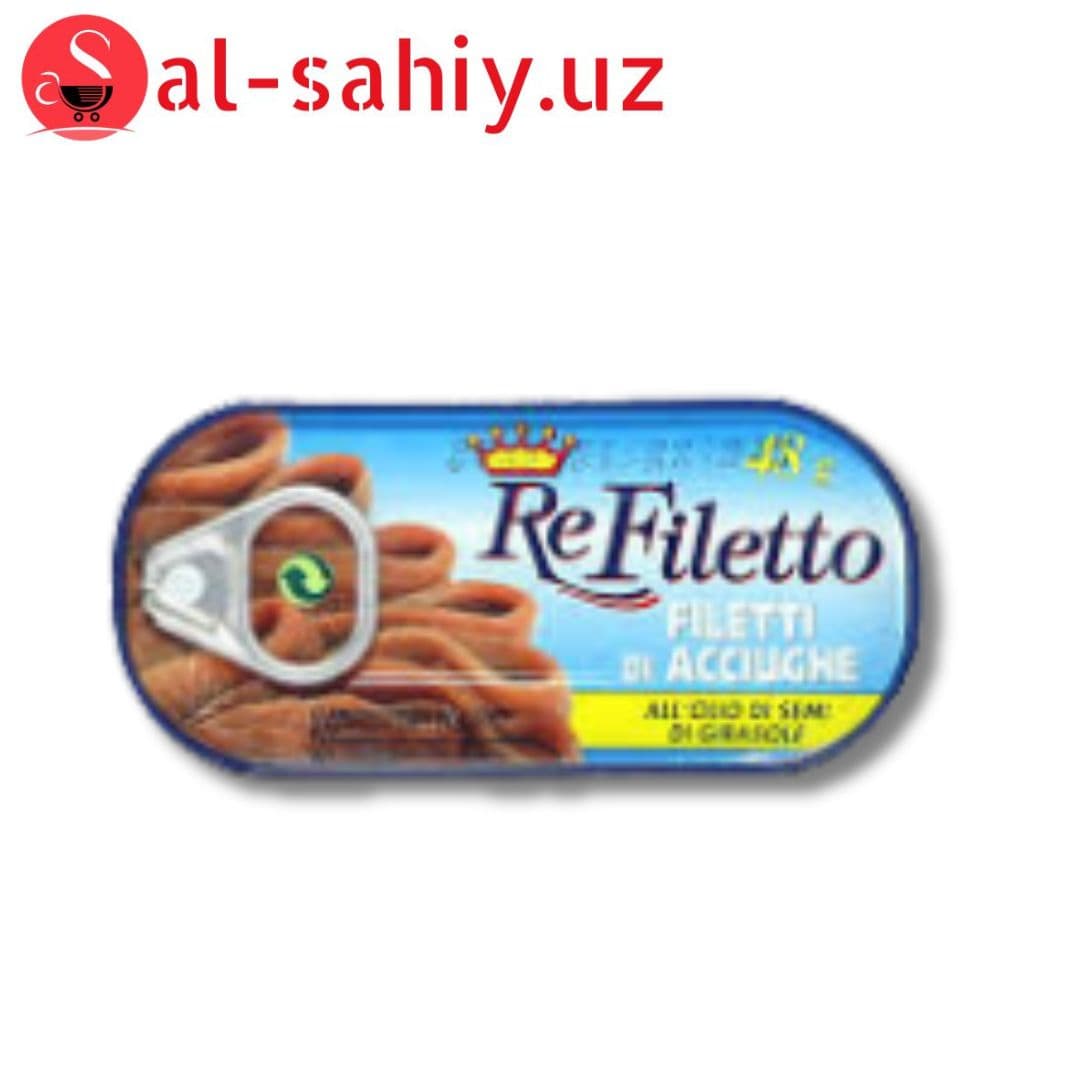 Филе анчоуса европейского в подсолн. масле Re Filetto Соленая пищ. рыбн. прод. 75 г
