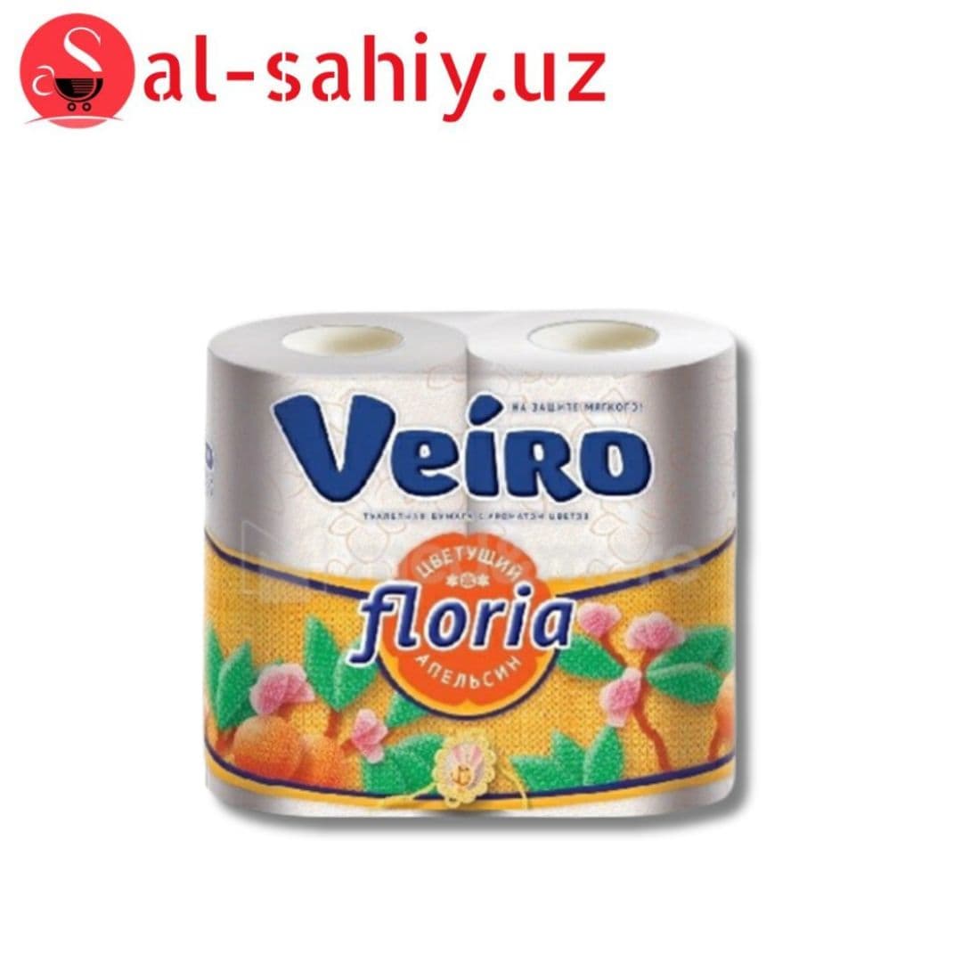 Упаковка туалетной бумаги Veiro Floria с ароматом апельсина Двухслойная 4 рулона 4 упаковки (4607075